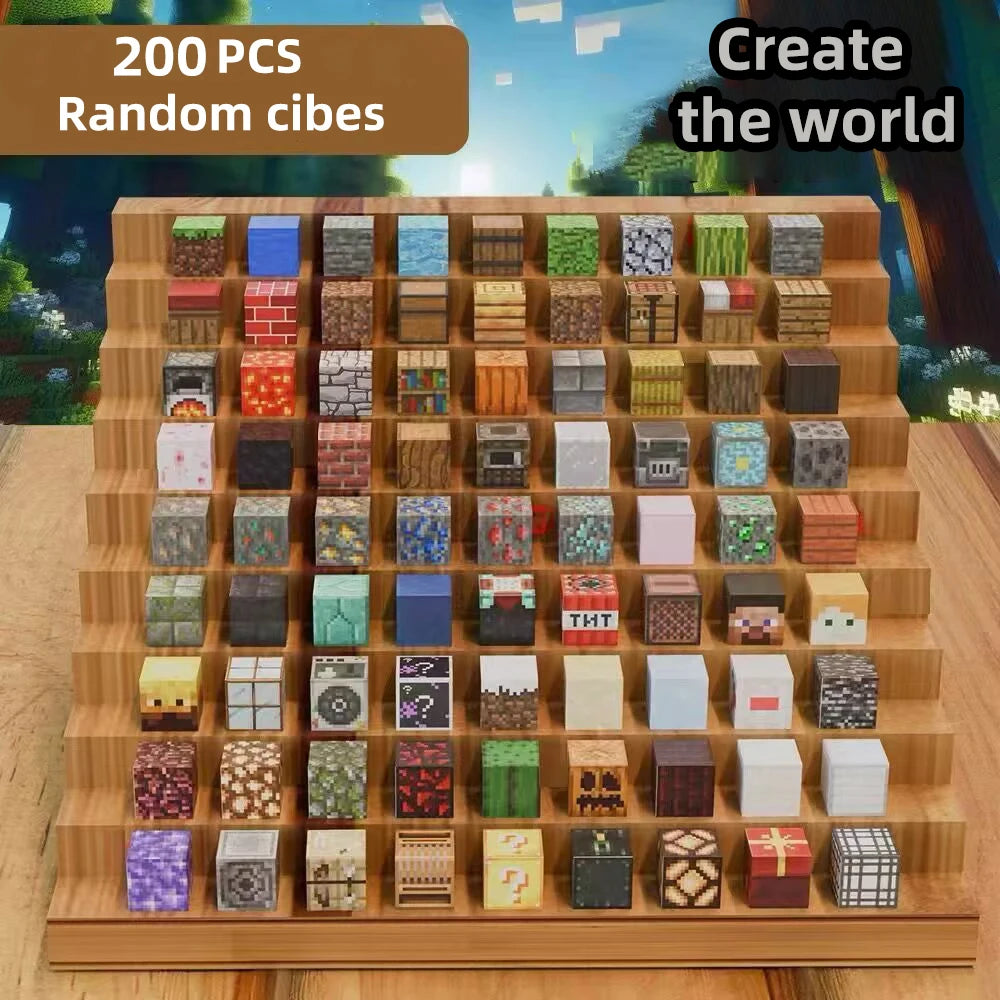 Magnetic Cube Builder Set – Mini Minecraft-Style World Creation Blocks