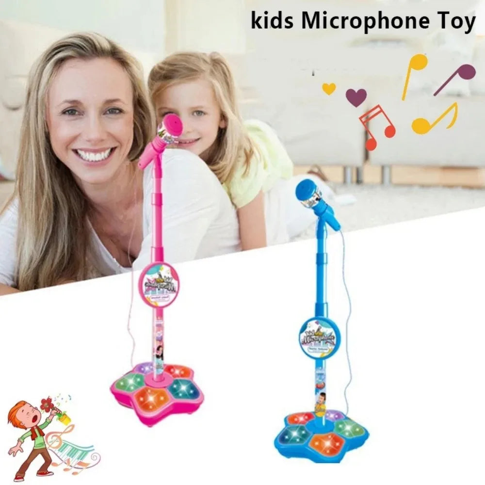 Kids Karaoke Microphone with Stand – Singing Music Toy with Lights & Sound